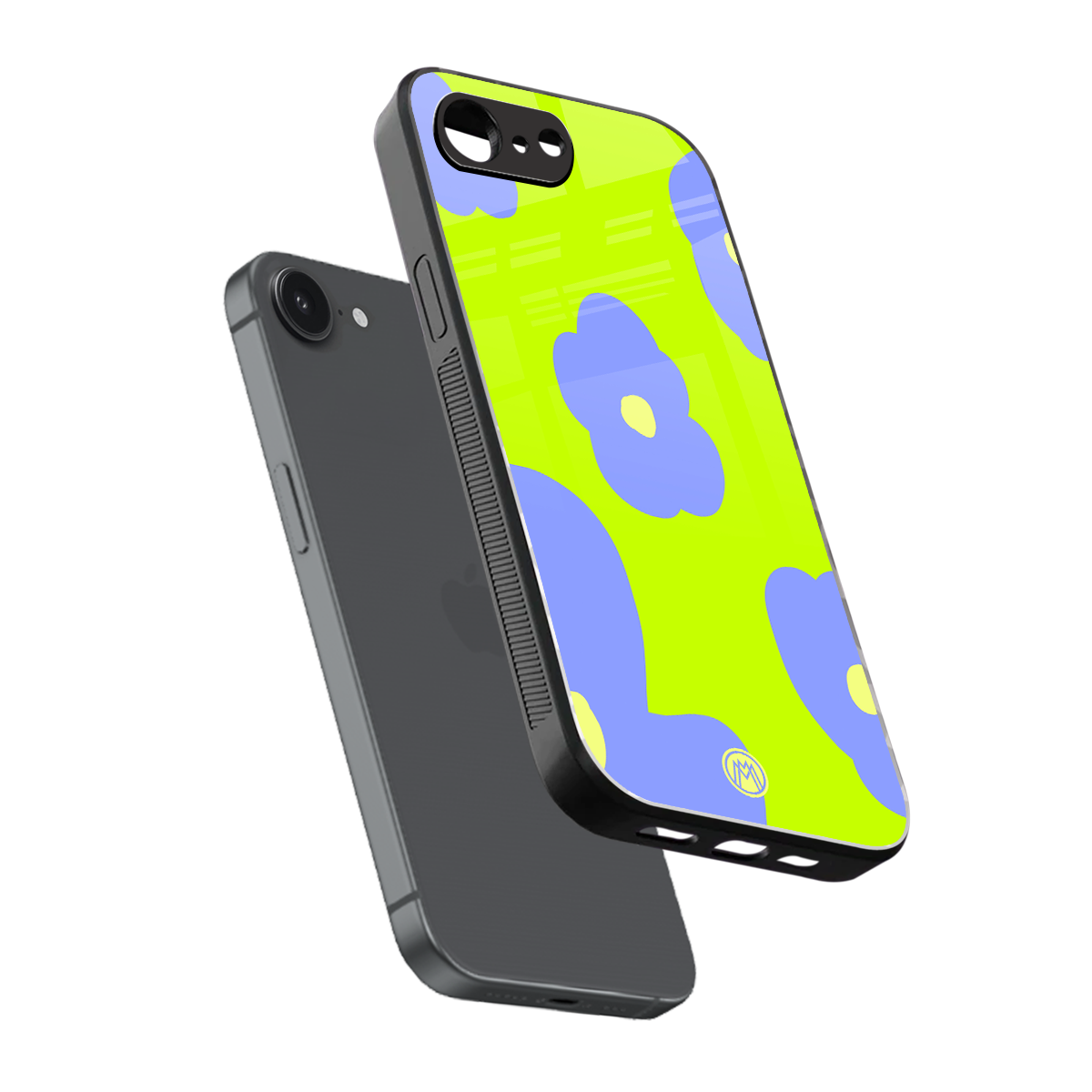chartreuse arctic flowers back phone cover | glass case for iphone 16e