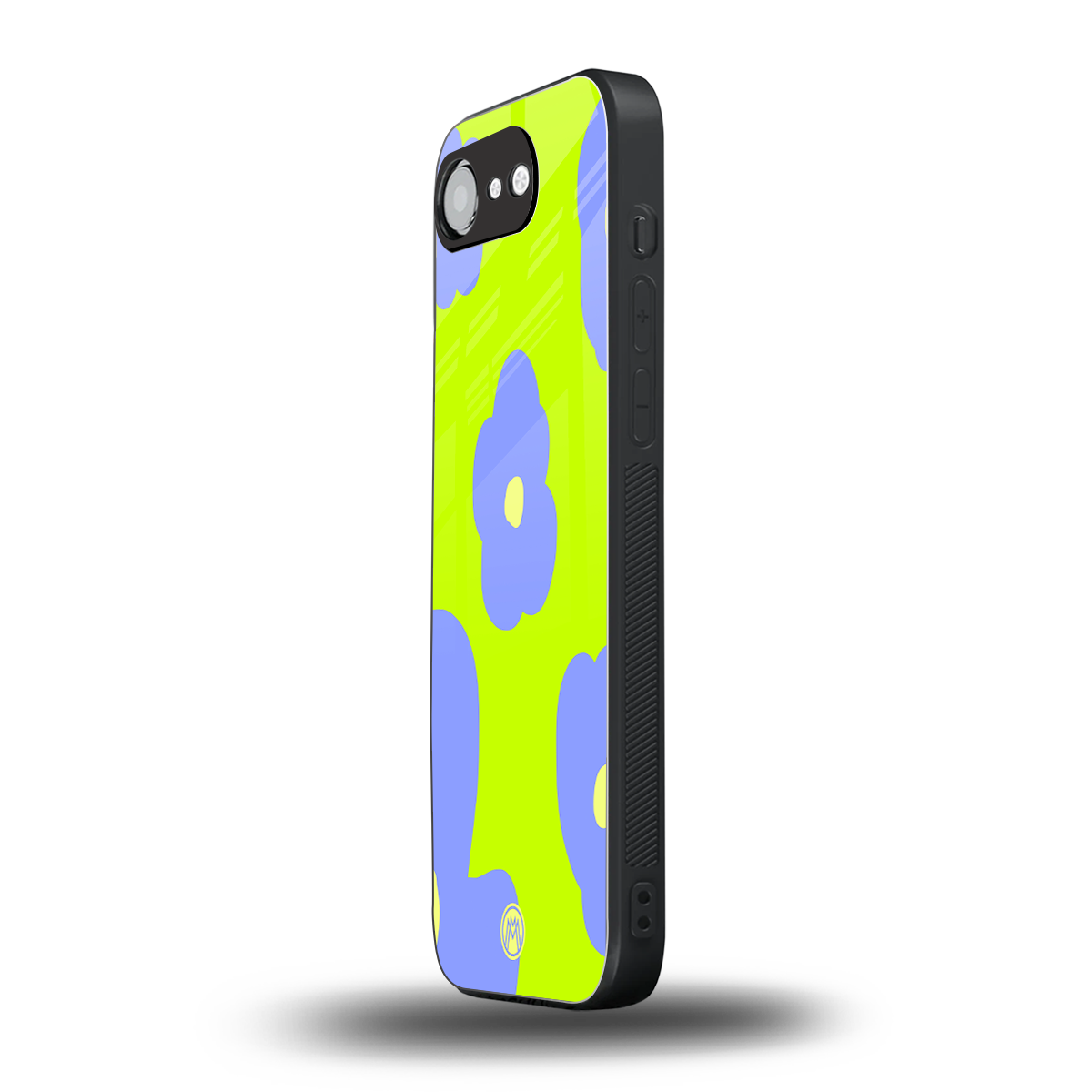 chartreuse arctic flowers back phone cover | glass case for iphone 16e