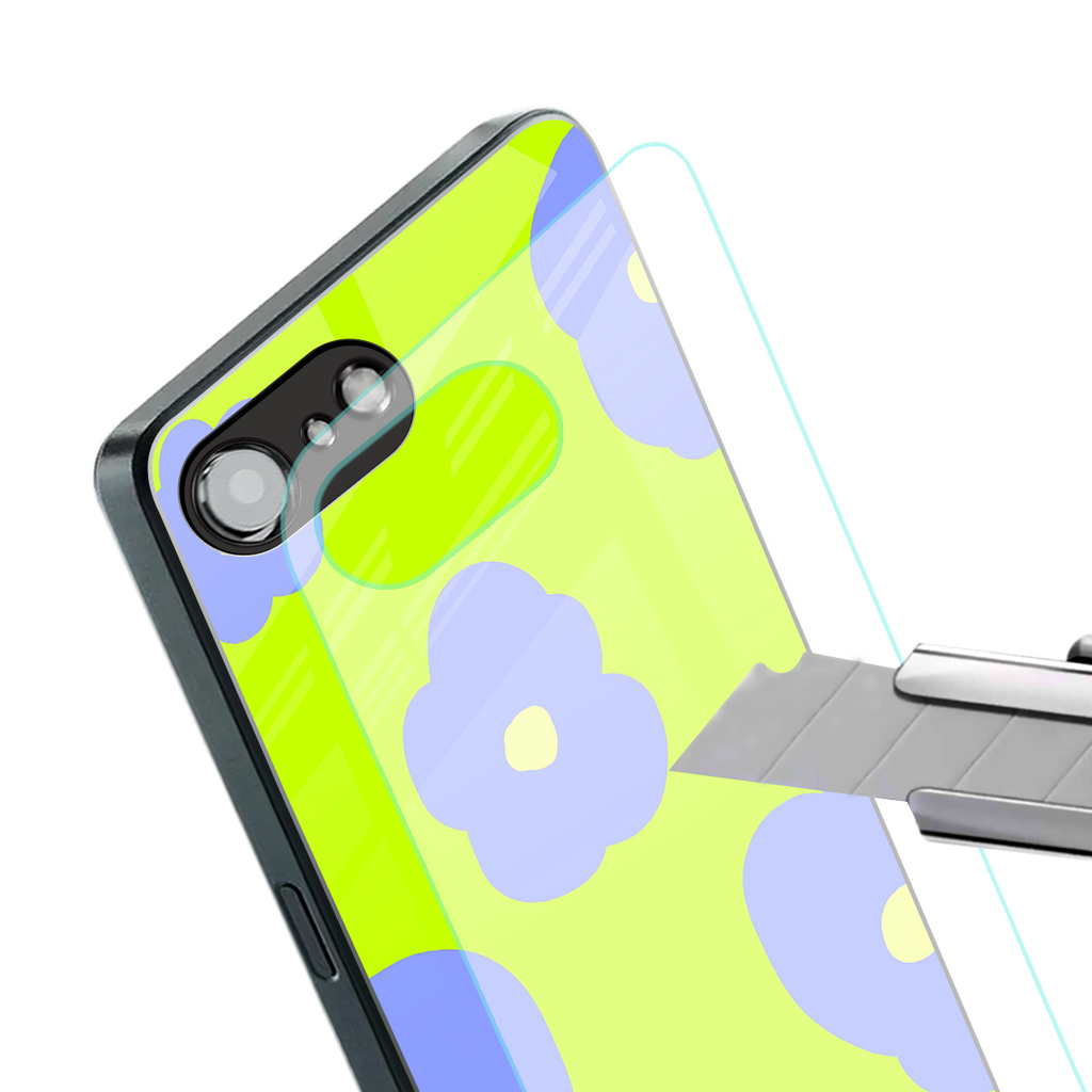 chartreuse arctic flowers back phone cover | glass case for iphone 16e