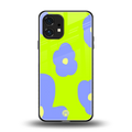 chartreuse arctic flowers back phone cover | glass case for nothing phone 1
