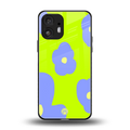 chartreuse arctic flowers back phone cover | glass case for nothing phone 2