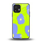 chartreuse arctic flowers back phone cover | glass case for nothing phone 2