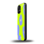 chartreuse arctic flowers back phone cover | glass case for nothing phone 2