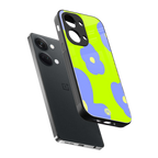 chartreuse arctic flowers back phone cover | glass case for oneplus nord 3