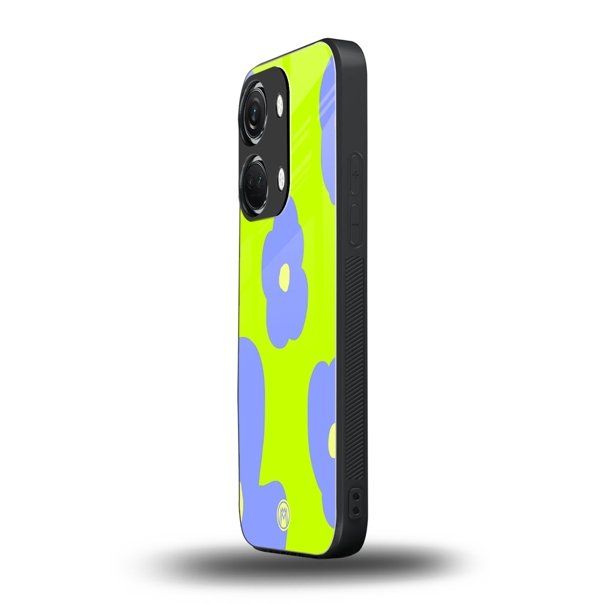 chartreuse arctic flowers back phone cover | glass case for oneplus nord 3