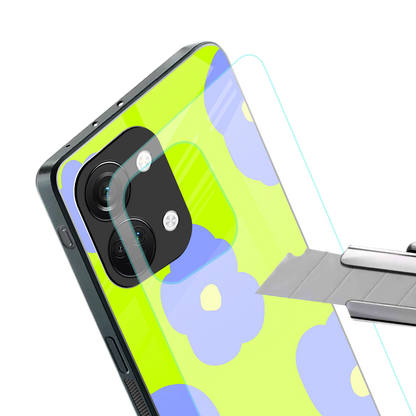 chartreuse arctic flowers back phone cover | glass case for oneplus nord 3