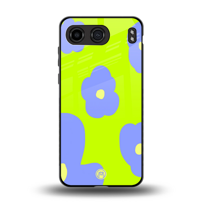 chartreuse arctic flowers back phone cover | glass case for oneplus nord 4