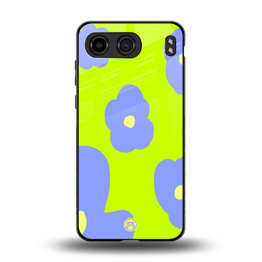 chartreuse arctic flowers back phone cover | glass case for oneplus nord 4