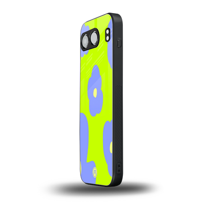 chartreuse arctic flowers back phone cover | glass case for oneplus nord 4