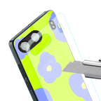 chartreuse arctic flowers back phone cover | glass case for oneplus nord 4