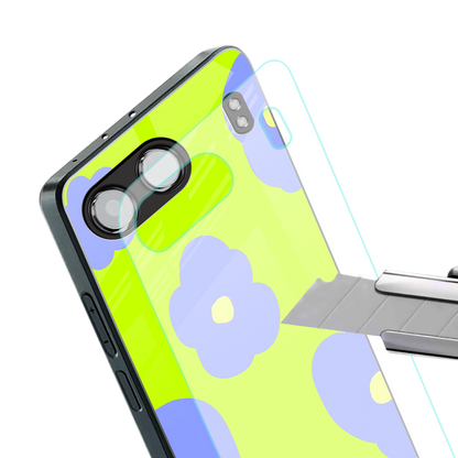 chartreuse arctic flowers back phone cover | glass case for oneplus nord 4
