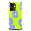 chartreuse arctic flowers back phone cover | glass case for oneplus nord ce 3