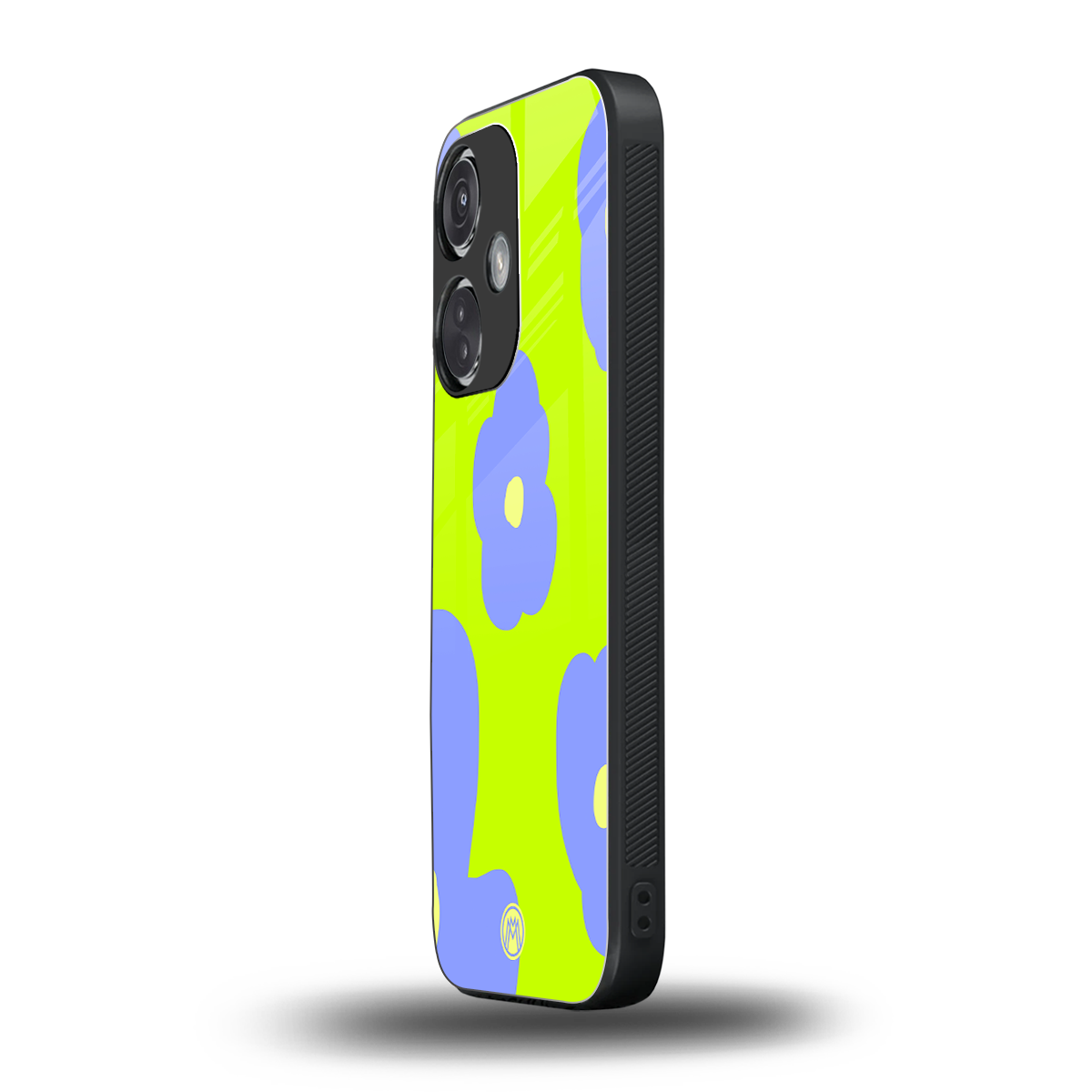 chartreuse arctic flowers back phone cover | glass case for oneplus nord ce 3