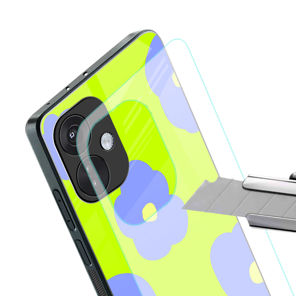 chartreuse arctic flowers back phone cover | glass case for oneplus nord ce 3