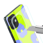 chartreuse arctic flowers back phone cover | glass case for oneplus nord ce 3