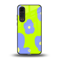 chartreuse arctic flowers back phone cover | glass case for oneplus nord ce 4 lite