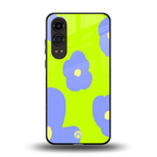 chartreuse arctic flowers back phone cover | glass case for oneplus nord ce 4 lite