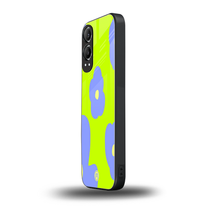 chartreuse arctic flowers back phone cover | glass case for oneplus nord ce 4 lite