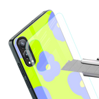chartreuse arctic flowers back phone cover | glass case for oneplus nord ce 4 lite
