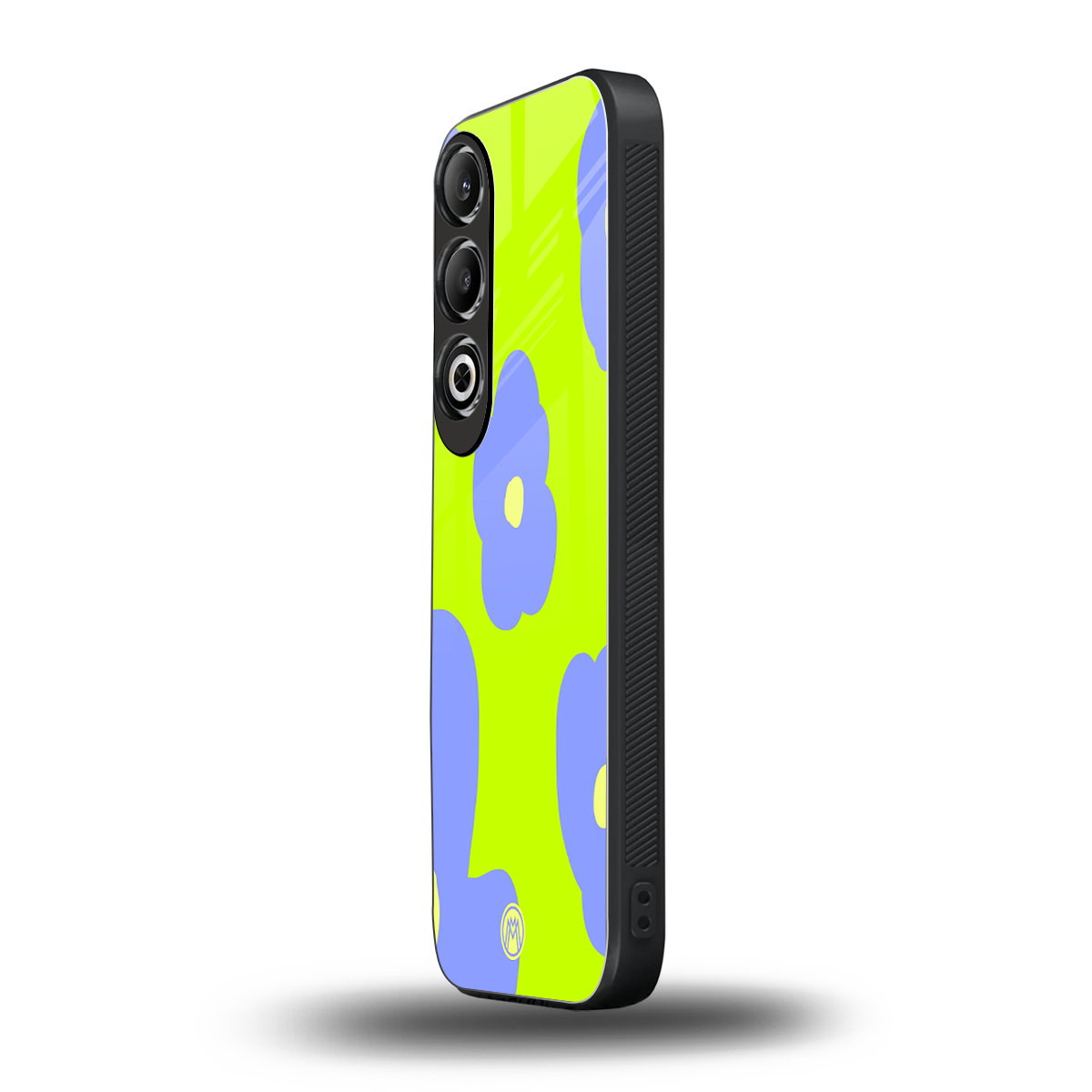 chartreuse arctic flowers back phone cover | glass case for oneplus nord ce 4