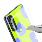 chartreuse arctic flowers back phone cover | glass case for oneplus nord ce 4