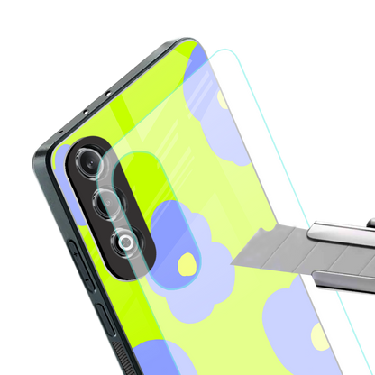 chartreuse arctic flowers back phone cover | glass case for oneplus nord ce 4