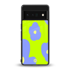 chartreuse arctic flowers back phone cover | glass case for google pixel 6 pro