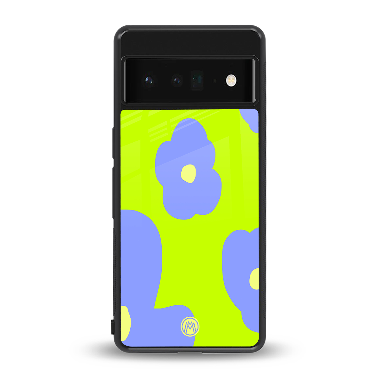 chartreuse arctic flowers back phone cover | glass case for google pixel 6 pro