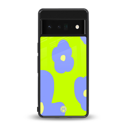 chartreuse arctic flowers back phone cover | glass case for google pixel 6 pro