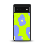 chartreuse arctic flowers back phone cover | glass case for google pixel 6