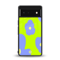 chartreuse arctic flowers back phone cover | glass case for Google Pixel 6A