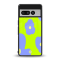 chartreuse arctic flowers back phone cover | glass case for google pixel 7 pro