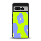 chartreuse arctic flowers back phone cover | glass case for google pixel 7 pro