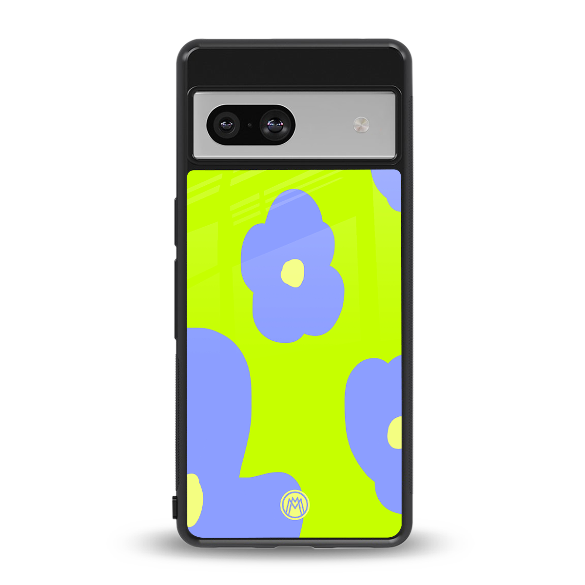 chartreuse arctic flowers back phone cover | glass case for Google Pixel 7A