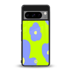 chartreuse arctic flowers back phone cover | glass case for google pixel 8 pro