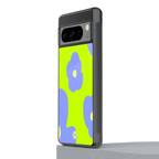 chartreuse arctic flowers back phone cover | glass case for google pixel 8 pro