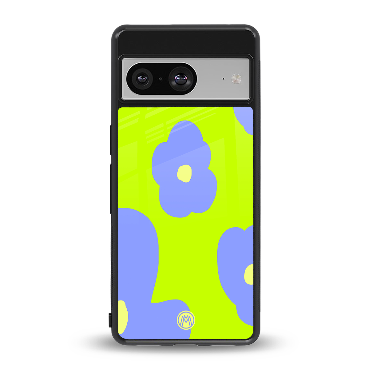chartreuse arctic flowers back phone cover | glass case for Google Pixel 8