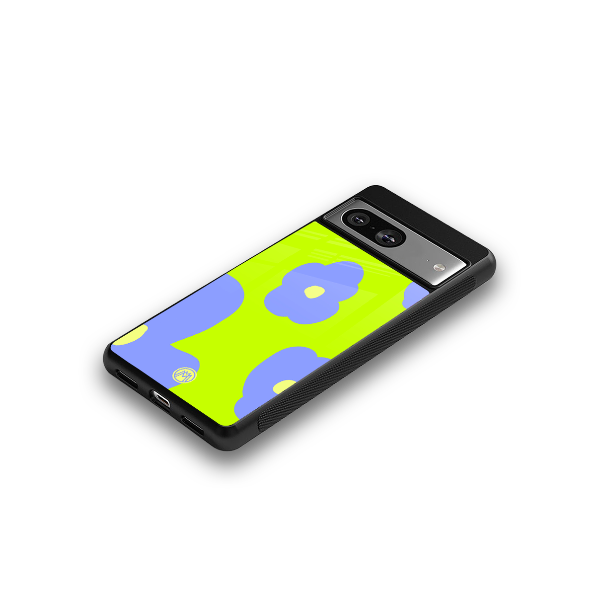 chartreuse arctic flowers back phone cover | glass case for Google Pixel 8