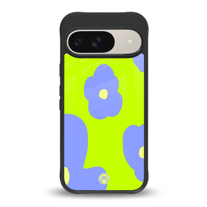 chartreuse arctic flowers back phone cover | glass case for google pixel 9