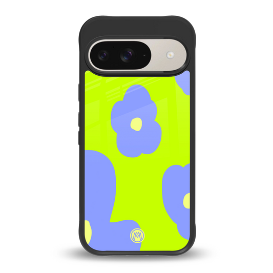 chartreuse arctic flowers back phone cover | glass case for google pixel 9