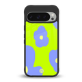 chartreuse arctic flowers back phone cover | glass case for google pixel 9 pro