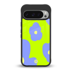 chartreuse arctic flowers back phone cover | glass case for google pixel 9 pro