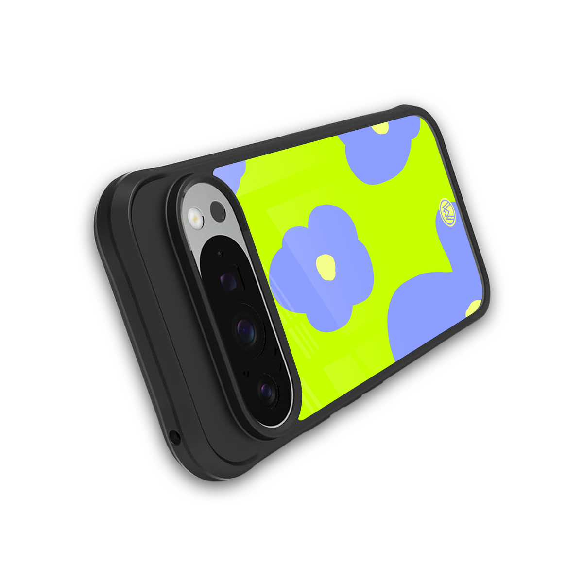chartreuse arctic flowers back phone cover | glass case for google pixel 9 pro xl