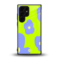chartreuse arctic flowers back phone cover | glass case for samsung galaxy s23 ultra