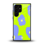 chartreuse arctic flowers back phone cover | glass case for samsung galaxy s23 ultra