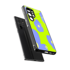 chartreuse arctic flowers back phone cover | glass case for samsung galaxy s25 ultra