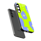 chartreuse arctic flowers back phone cover | glass case for samsung galaxy s24 plus