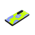 chartreuse arctic flowers back phone cover | glass case for samsung galaxy s24 plus
