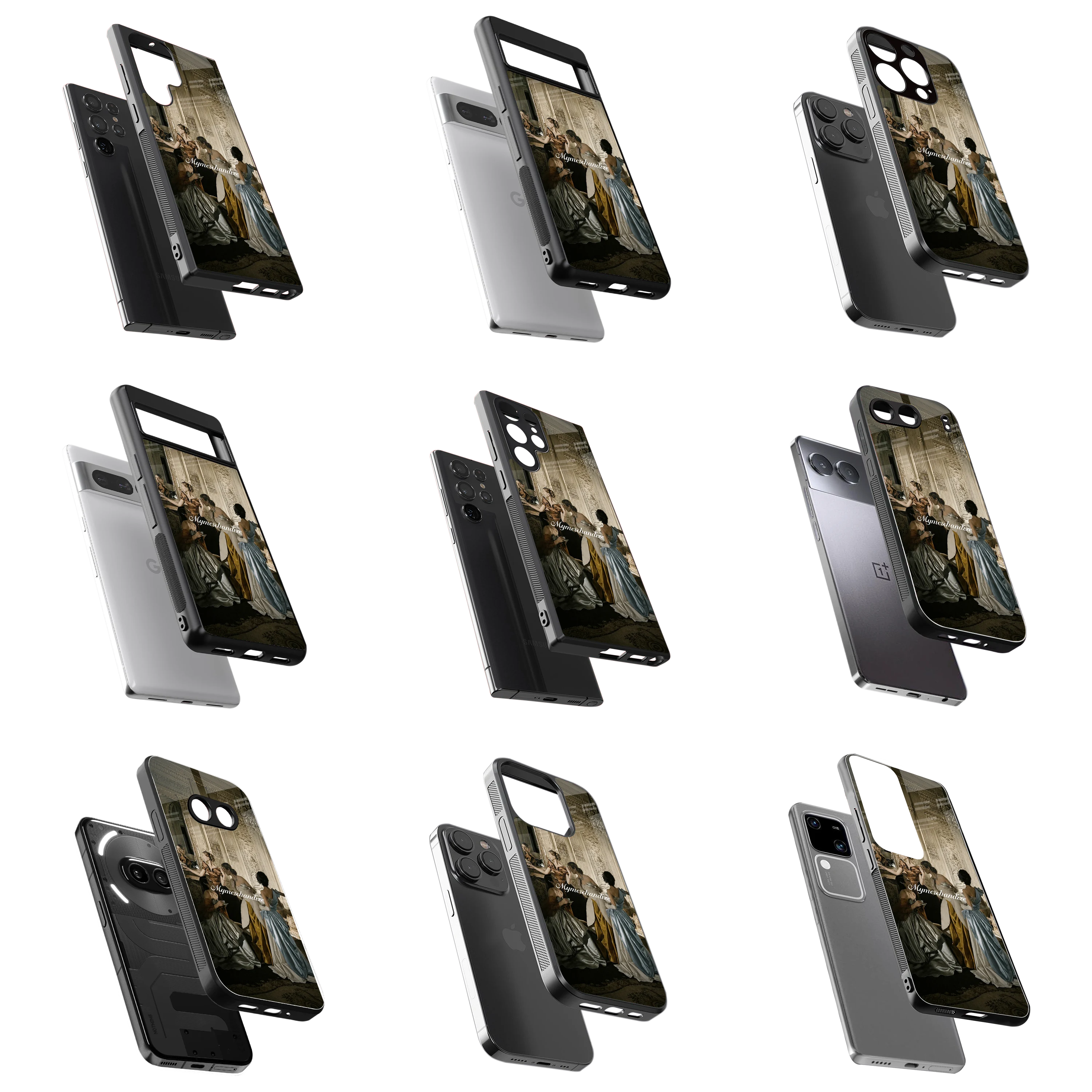 Durable Glass Back Mobile Case for iPhone, Samsung, OnePlus, Google Pixel, Redmi, Vivo, Oppo