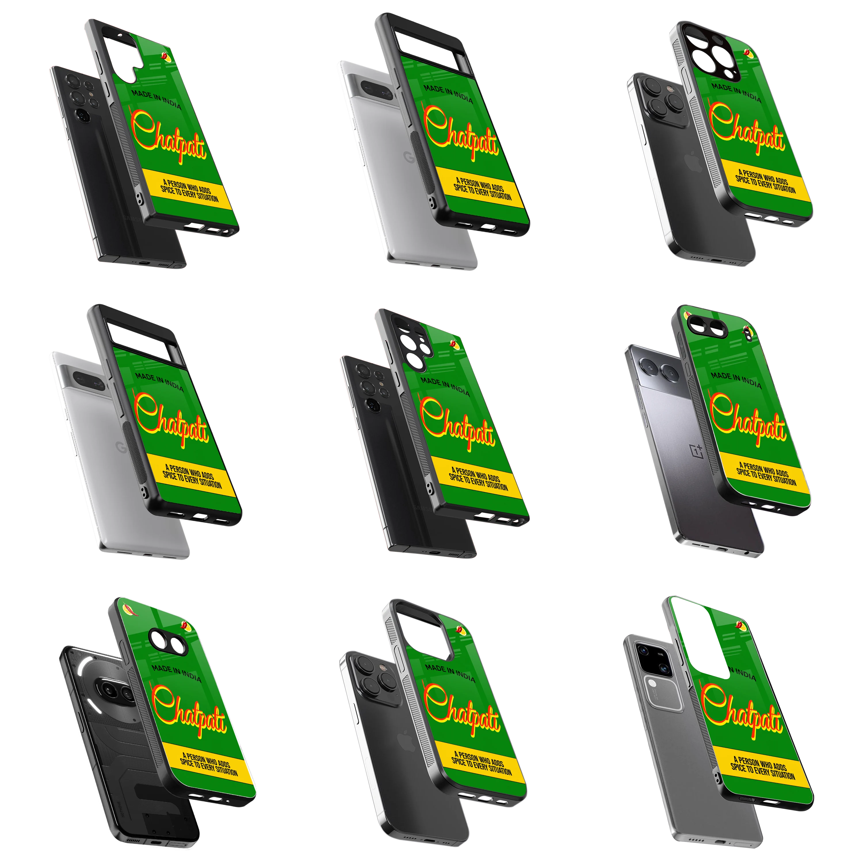 Durable Glass Back Mobile Case for iPhone, Samsung, OnePlus, Google Pixel, Redmi, Vivo, Oppo